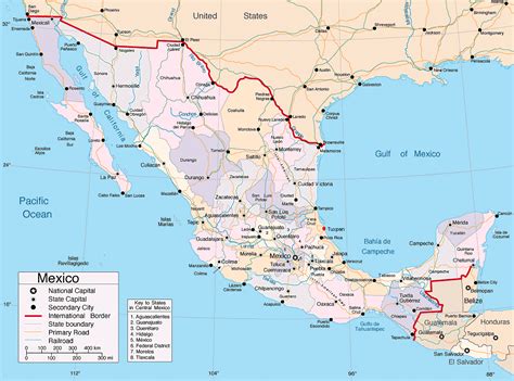 Mexico By States Map