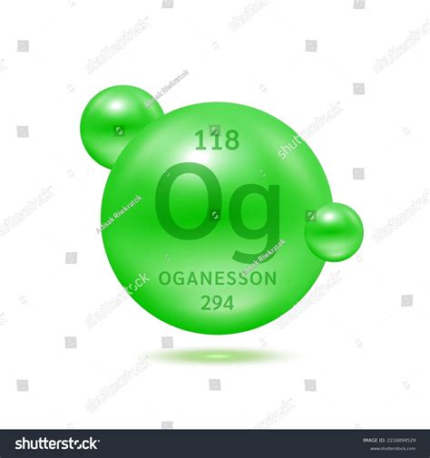 Oganesson Molecule Models Green Chemical Formulas Stock Vector Royalty