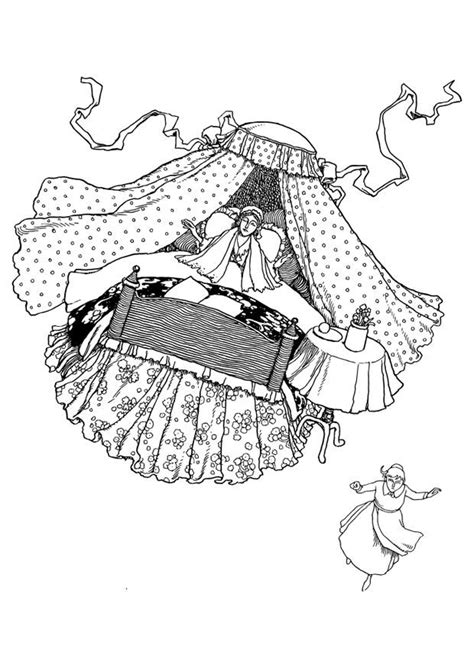 These simple bunny coloring pages for kids are precious! Coloring Page flying bed - free printable coloring pages