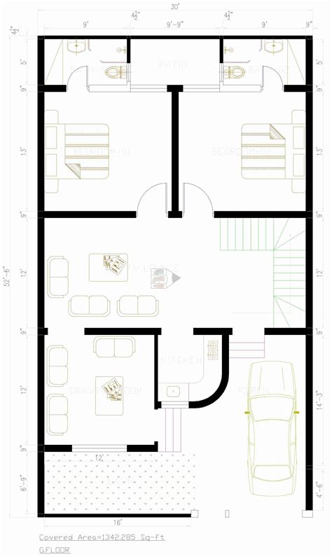 Pin by Sh Naveed on Small house plans | 30x50 house plans, Simple house plans, House plans