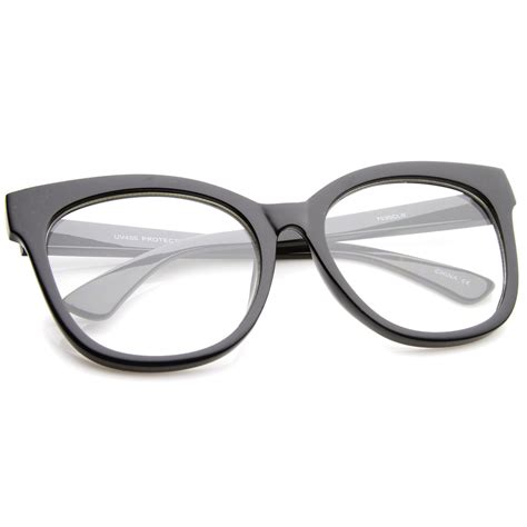 Women S Oversize Retro Clear Lens Glasses Zerouv