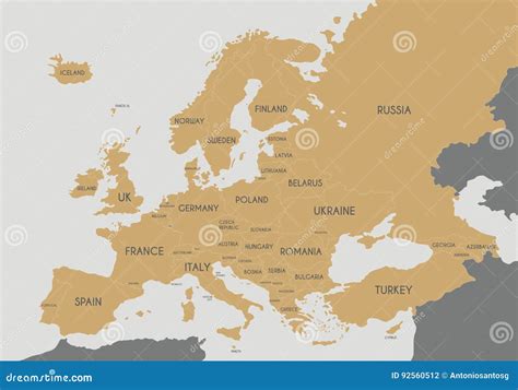 Political Europe Map Vector Illustration Stock Vector Illustration