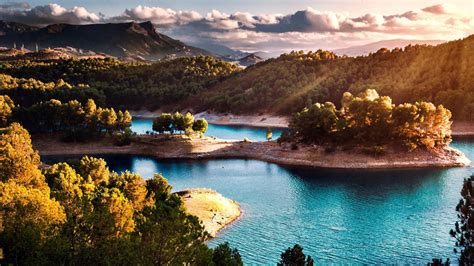 Wallpaper Landscape Lake Sunny Day Spain 4k Nature