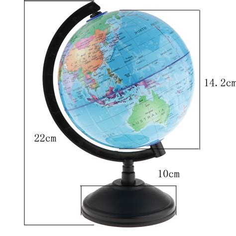 14cm Led Light World Earth Globe Map Geography Educational Toy With