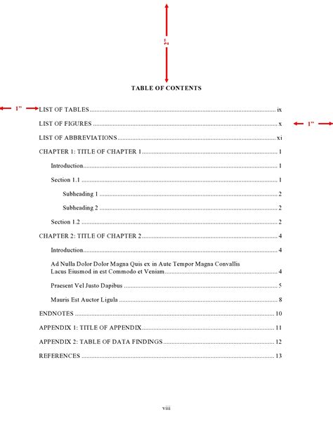 Choose references > table of contents. Order and Components - Thesis and Dissertation Guide - UNC ...