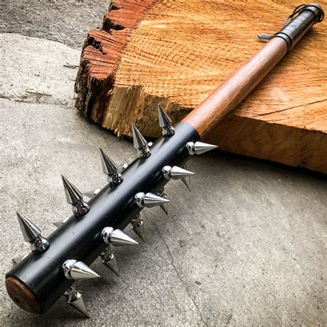 Medieval 29 Mace War Club Wood 1 Metal Spikes Modern Home Defense