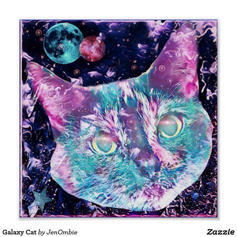 Galaxy Cat Poster Cat Posters Galaxy Cat Artwork