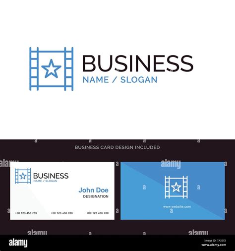 Multimedia Player Stream Star Blue Business Logo And Business Card