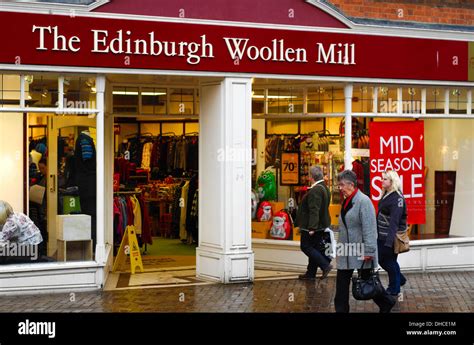 The Edinburgh Woolen Mill Shop Sign Stock Photo Alamy