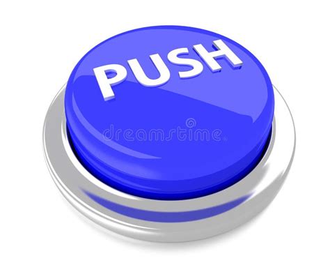 Push On Blue Push Button 3d Illustration Stock Illustration