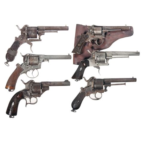 Six Pinfire Revolvers A Spanish Double Action Folding