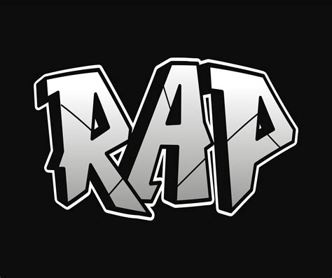 Rap Palabra Trippy Psicod Lico Graffiti Estilo Letras Vector Dibujado A