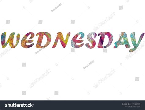 Wednesday Colorful Typography Text Banner Vector Stock Vector Royalty