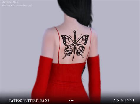 Sims 4 Tattoo Butterflies N8 By Angissi At Tsr Best Sims Mods