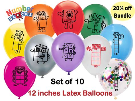 Numberblocks Birthday Decoration Party Supplies 12 Inches Etsy