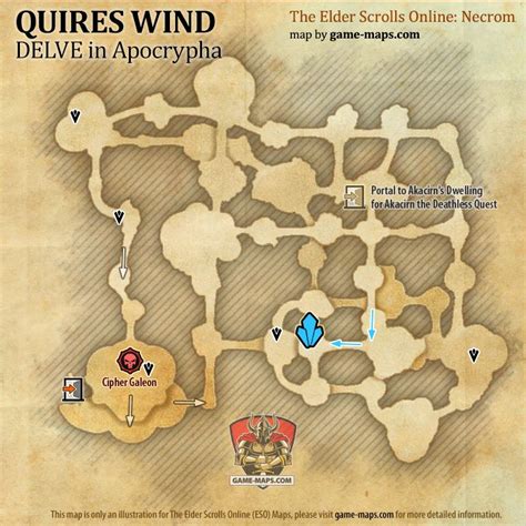 Eso Quires Wind Delve Map With Skyshard And Boss Location In Apocrypha