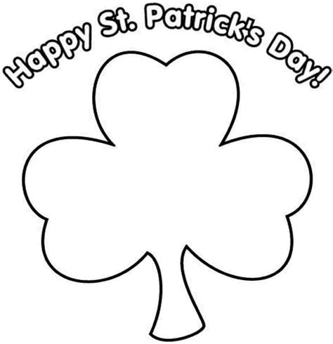Printable 4 Leaf Clover Coloring Page Clip Art Library