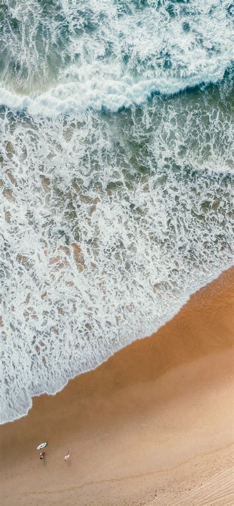 Aerial Photography Of Rampaging Sea During Daytime Iphone Se Wallpapers