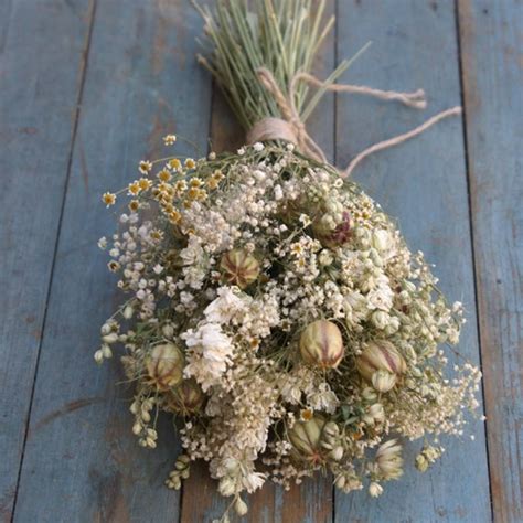 Wild Meadow Dried Flower Wedding Bouquet By The Artisan Dried Flower