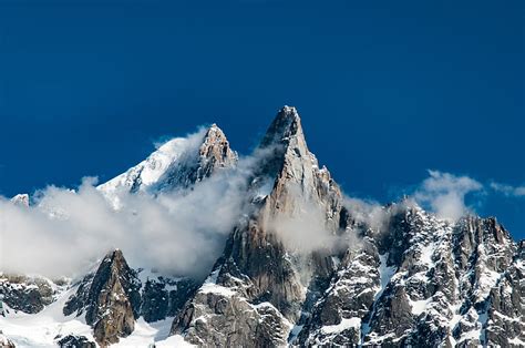 Snowy Mountain Summit During Daytime Hd Wallpaper Peakpx