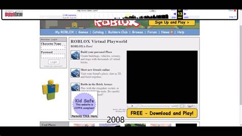 Roblox Login Page 2006 To 2016 Youtube