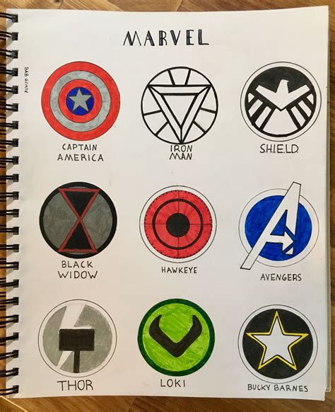 Hand Drawn Marvel Logos Marvel Paintings Avengers Drawings Marvel