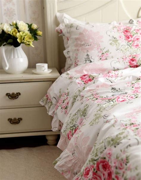 Pink Rose Bedding Set Rose Bedding Shabby Chic Room Chic Bedroom