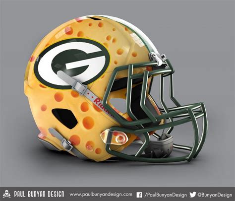 A Green Bay Packers Helmet Is Shown In This 3d Model It Appears To Be Made Out Of Cheese