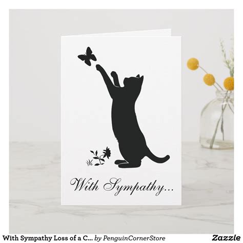 With Sympathy Loss Of A Cat Card In 2021 Cat Cards Pet