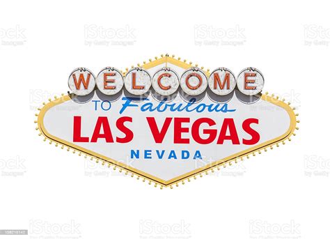 Las Vegas Welcome Sign Diamond Isolated With Clipping Path