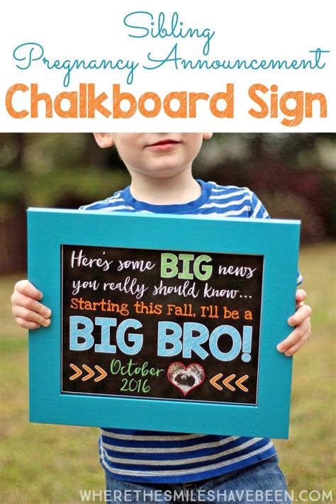 Sibling Pregnancy Announcement Chalkboard Sign