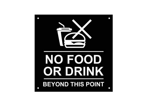 No Food Or Drink Beyond This Point Sign Notice Warning Etsy