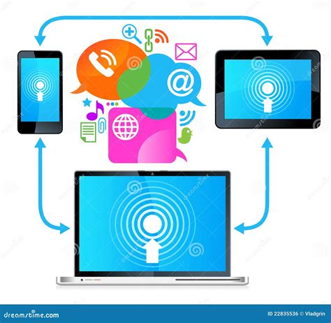 Laptop Phone Tablet Connection Stock Vector Illustration Of Business