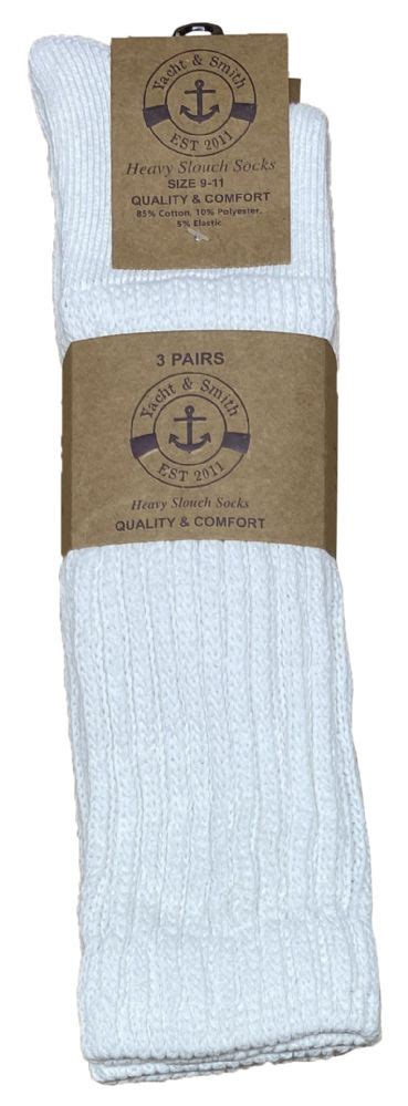 Yacht Smith Women S White Heavy Slouch Socks Size At