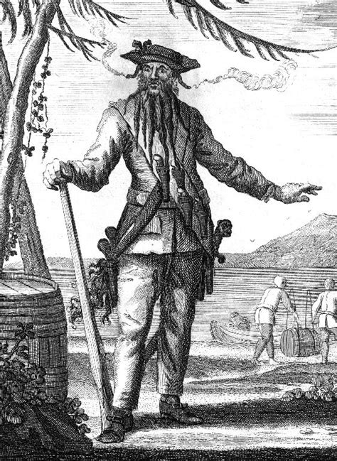 Blackbeard Whose Real Name Was Edward Teach Was A Fearsome Pirate Of