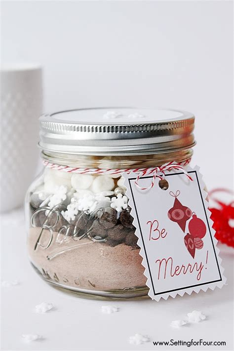 Hot holiday gifts for her. Mason Jar Gift Idea: Hot Chocolate with Free Printable Tag ...