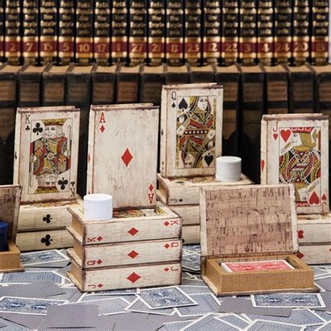 Decorative Playing Card Book Box Set Of 16 Antique Farmhouse