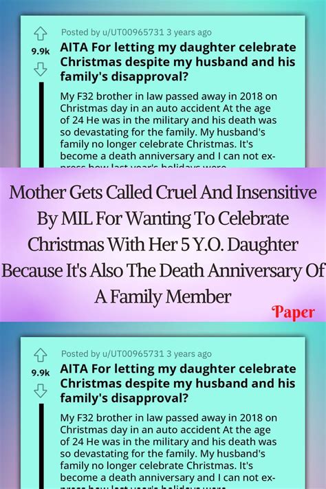 mother gets called cruel and insensitive by mil for wanting to celebrate christmas with her 5 y