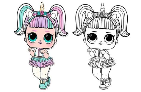 Unicorn Costume Coloring Vector Page Collection Lol Surprise Style