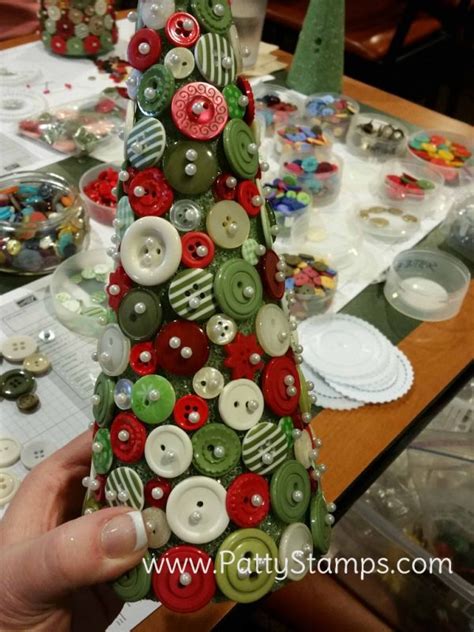Button Christmas Trees Featuring Retired Stampin Up Buttons And