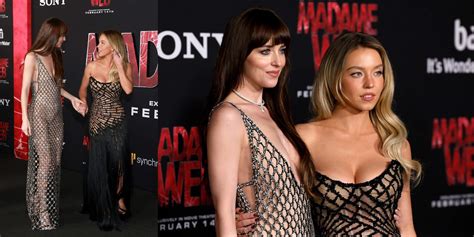All Eyes Were On Dakota Johnson In See Through Cobweb Inspired Crystal Gown At Madame Web Premiere