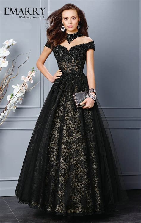 A On Sale Ball Gown Black Lace Evening Gowns Sweetheart Cap