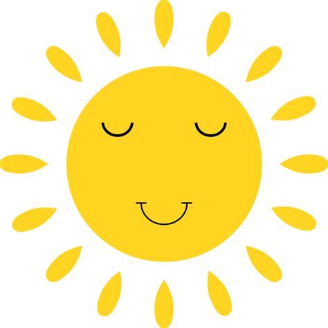 Smiling Sun Cartoon Clipart Design Illustration 9342504 Png