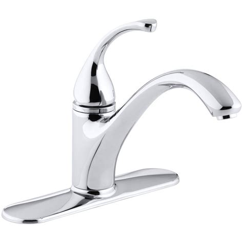 Ergonomic spray head with stream, full spray, and jet spray functions. KOHLER Forte Single-Handle Standard Kitchen Faucet in ...