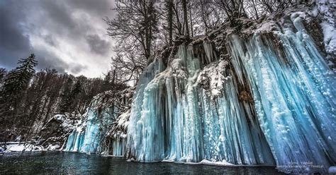 Plitvices Frozen Waterfalls Are A Spectacular Sight In The Depths Of