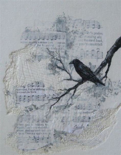 Raven Crow Song Original Mixed Media Painting By By Gristello