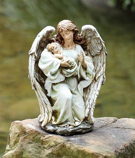 Angel Holding Baby Garden Statue 17 Inch