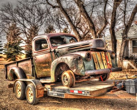 Vintage Ford Truck Photograph Relic Classic Old Country