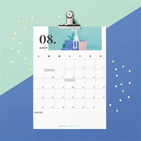 Free Printable Calendrier Août 2019 Berceau Magique