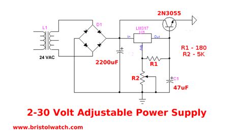 Adjustable Lm317 2 30 Volt Power Supply